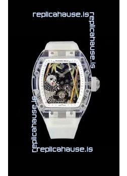 Richard Mille RM26-01 Tourbillon Panda Transparent Sapphires Casing Watch - Super Clone Replica
