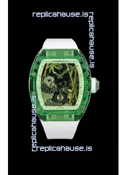 Richard Mille RM26-01 Tourbillon Panda Transparent Sapphires Casing Watch - Super Clone Replica