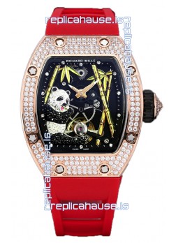 Richard Mille RM26-01 Tourbillon Panda Rose Gold Casing Swiss Movement Watch  