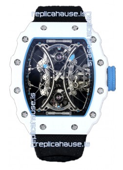 Richard Mille RM53-01 Pablo Mac Donough White TPT CASE Black Nylon Strap Swiss Replica Watch