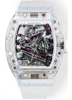 Richard Mille RM38-02 Sapphires Bubba Watson White Rubber Tourbillon Movement 1:1 Mirror Replica