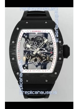 Richard Mille RM055 Black Carbon Casing Black Rubber 1:1 Superclone Genuine Tourbillon Watch 