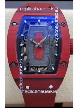 Richard Mille RM07 Red Carbon Casing 1:1 Superclone Swiss Replica Watch 