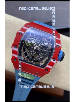 Richard Mille RM35-02 Rafael Nadal Carbon Blue Strap with Genuine Tourbillon Super Clone Watch