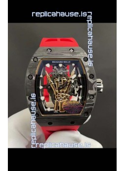 Richard Mille RM66 Flying Genuine Tourbillon Black Carbon Red Strap Superclone Replica Watch 