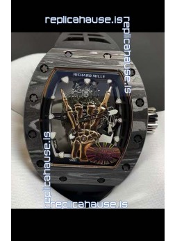 Richard Mille RM66 Flying Genuine Tourbillon Black Carbon Superclone Replica Watch 