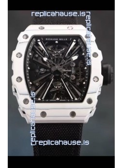 Richard Mille RM12-01 White Carbon Fiber Case Genuine Tourbillon Movement 1:1 Mirror Replica Watch