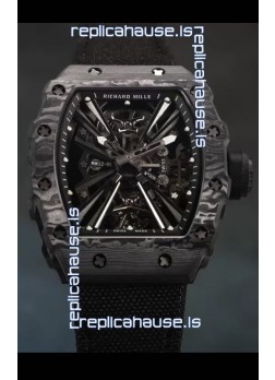 Richard Mille RM12-01 Carbon Fiber Case Genuine Tourbillon Movement 1:1 Mirror Replica Watch