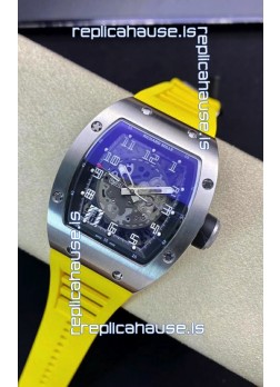 Richard Mille RM010 Stainless Steel Replica Watch in Yellow Strap