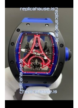 Richard Mille RM52-03 Paris Saint-Germain Tourbillon Black Ceramic Swiss Replica Watch 