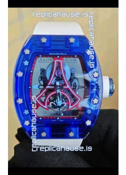Richard Mille RM52-03 Paris Saint-Germain Tourbillon Blue Sapphires Swiss Replica Watch 