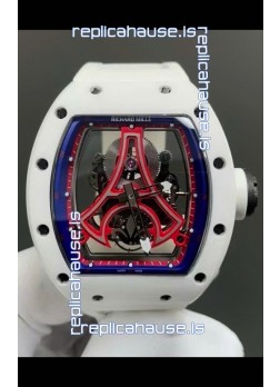 Richard Mille RM52-03 Paris Saint-Germain Tourbillon White Ceramic Swiss Replica Watch 