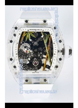 Richard Mille RM26-01 Tourbillon Panda Transparent Sapphires Casing Watch - Super Clone Replica