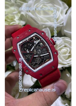 Richard Mille Super Clone RM67-02 Red Carbon TPT 37 Grams Watch Red Strap
