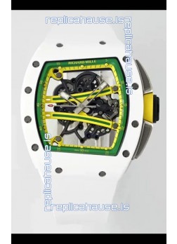 Richard Mille Super Clone RM61-01 White Ceramic Casing Strap Swiss Replica Watch