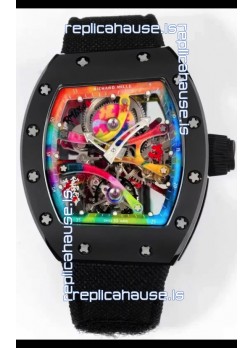 Richard Mille Super Clone RM68-01 Black Ceramic Casing and Strap Tourbillon Swiss Replica