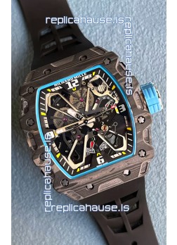 Richard Mille RM35-03 Rafael Nadal Edition Black Carbon Fiber Casing 1:1 Mirror Replica Watch in Black Strap