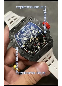 Richard Mille RM35-03 Rafael Nadal Edition Black Carbon Fiber Casing 1:1 Mirror Replica Watch in White Strap