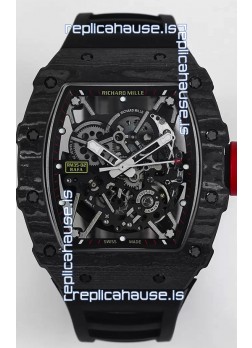 Richard Mille RM35-02 Rafael Nadal Carbon Fiber Casing with Genuine Tourbillon Super Clone Watch