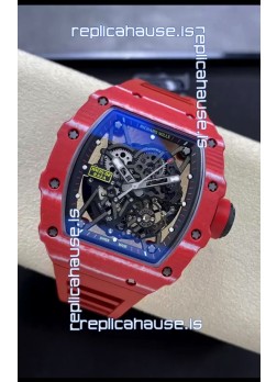 Richard Mille RM35-02 Rafael Nadal Red Carbon Fiber Casing with Genuine Tourbillon Super Clone Watch