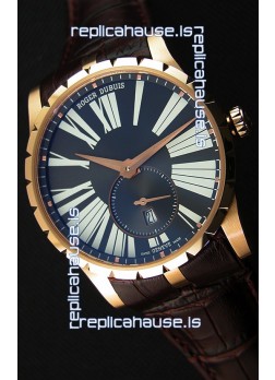 Roger Dubuis Excalibur RDDBEX0587 Pink Gold Grey Dial Swiss Replica Watch