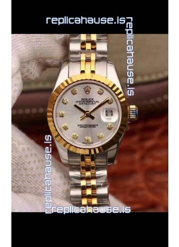 Rolex Datejust Ladies 28MM Cal.3135 Movement Swiss Replica in 904L Steel Yellow Gold 2 Tone Case