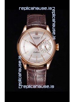 Rolex Cellini Date Ref#50515 Replica 1:1 Mirror Rose Gold 904L Steel Watch White Dial