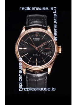 Rolex Cellini Date Ref#50515 Replica 1:1 Mirror Rose Gold 904L Steel Watch Brown Dial
