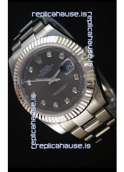 Rolex Datejust Japanese Replica Watch - Grey Dial in 41MM with Oyster Strap