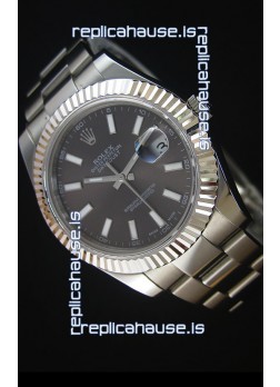 Rolex Datejust Japanese Replica Watch - Grey Dial in 41MM with Oyster Strap