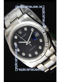 Rolex Datejust Japanese Replica Watch - Black Dial in 36MM with Oyster Strap