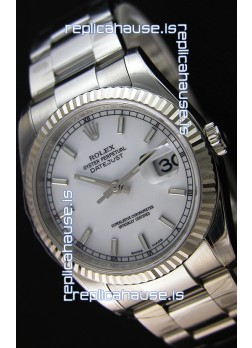 Rolex Datejust Japanese Replica Watch - White Dial in 36MM with Oyster Strap