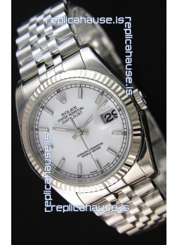 Rolex Datejust Japanese Replica Watch - White Dial in 36MM with Jubilee Strap