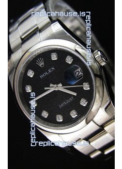 Rolex Datejust Japanese Replica Watch - Black Dial in 36MM with Oyster Strap
