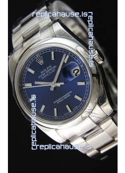 Rolex Datejust Japanese Replica Watch - Blue Dial in 36MM with Oyster Strap