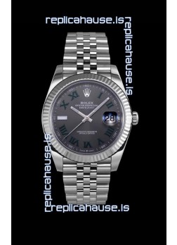 Rolex Datejust Wimbledon Edition Japanese Replica Watch - Grey Dial in 41MM 