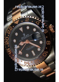 Rolex GMT Masters Japanese Replica Watch in Two Tone Rose Gold Casing
