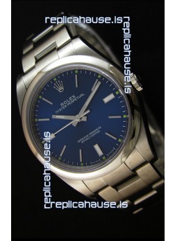 Rolex Oyster Perpetual Japanese Replica Watch - Blue Dial in 39MM Casing
