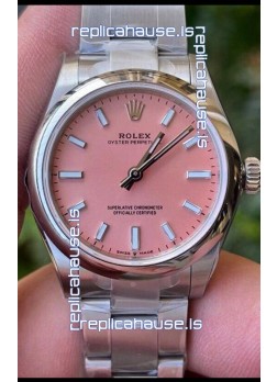 Rolex Oyster Perpetual REF#277200 31MM Swiss Movement Swiss Replica Pink Dial 904L Steel 1:1 Mirror Replica Watch