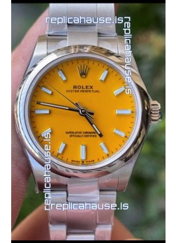 Rolex Oyster Perpetual REF#277200 31MM Swiss Movement Swiss Replica Yellow Dial 904L Steel 1:1 Mirror Replica Watch