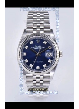 Rolex Datejust 126234 36MM Swiss Replica in 904L Steel in Blue Dial 1:1 Mirror Replica