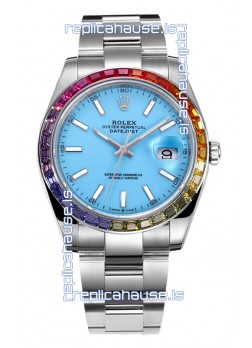 Rolex Datejust 41MM Swiss Replica Watch - 904L Steel in Blue Tiffany Dial 