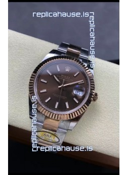 Rolex Datejust 126331 41MM ETA3235 72 Hours Power Brown Dial Oyster 1:1 Mirror Replica in Rose Gold 904L Steel