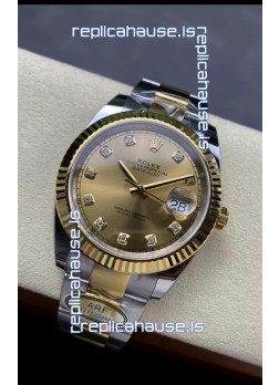 Rolex Datejust M126333 41MM ETA3235 72 Hours Power Gold Diamonds Dial 1:1 Mirror Replica Yellow Gold 904L Steel
