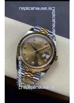Rolex Datejust M126333 41MM ETA3235 72 Hours Power Gold Diamonds Dial 1:1 Mirror Replica Yellow Gold 904L Steel