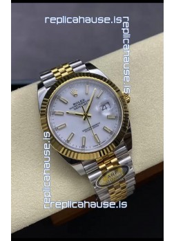 Rolex Datejust M126333 41MM ETA3235 72 Hours Power White Dial Jubilee 1:1 Mirror Replica Yellow Gold 904L Steel