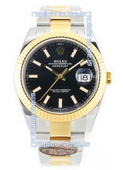 Rolex Datejust M126333 41MM ETA3235 72 Hours Power Black Dial Oyster 1:1 Mirror Replica Yellow Gold 904L Steel