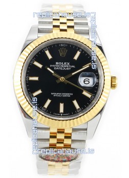 Rolex Datejust M126333 41MM ETA3235 72 Hours Power Black Dial Jubilee 1:1 Mirror Replica Yellow Gold 904L Steel