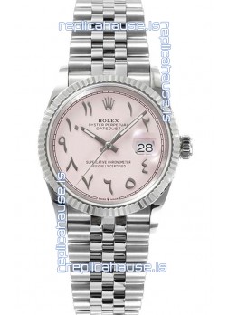 Rolex Datejust M126234 36MM ETA3235 Pink Arabic Dial - 904L Steel Casing 
