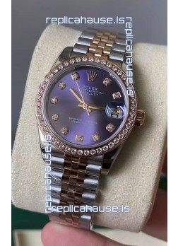 Rolex Datejust M278381RBR 31MM Swiss Replica Two Tone Rose Gold - Blue Dial 1:1 Mirror Quality
